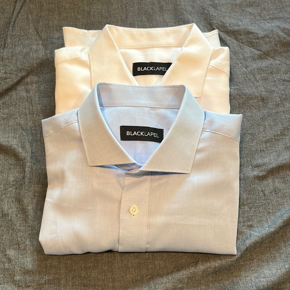 BLACK LAPEL DRESS SHIRTS SMALL